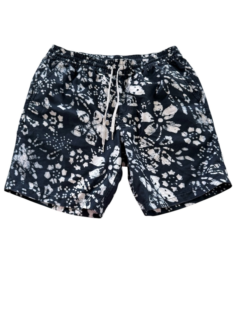 Vans Blue  and White Floral-Print Swim Trunks